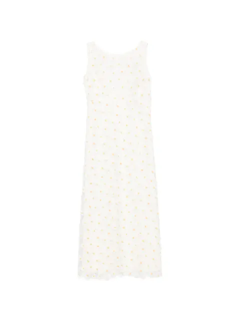 Luisa Cerano floral-appliqué midi dress White 7386523826