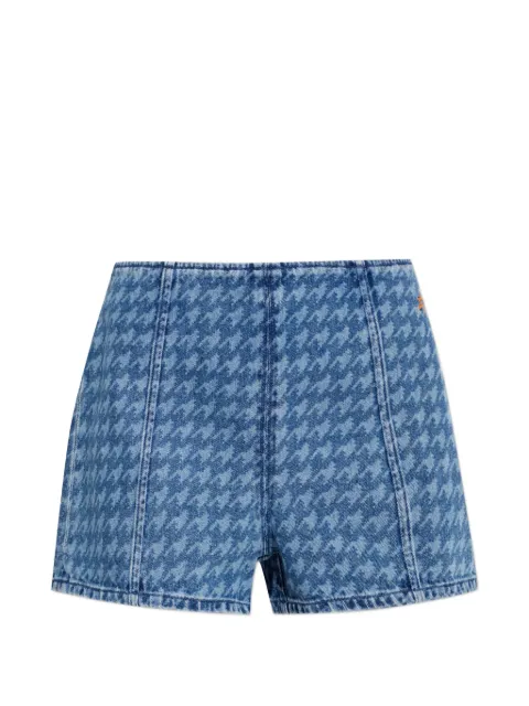 Perfect Moment houndstooth-pattern denim shorts Blue W3001392