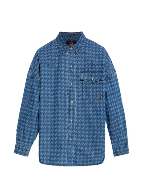 Perfect Moment houndstooth-pattern denim shirt Blue W3001394