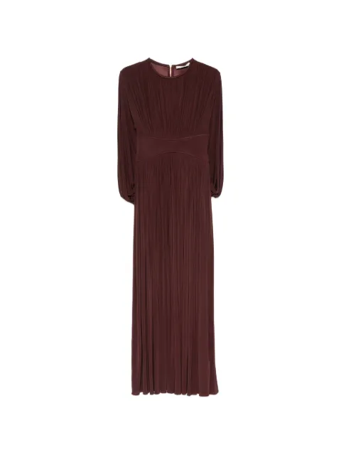 ZIMMERMANN Luna pleated long-sleeve dress Red 8580DS261