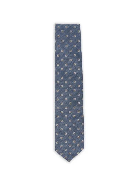 Barba geometric-pattern tie Blue 53527