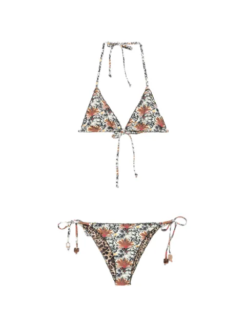 Anjuna Melissa reversible printed crochet-trim bikini Neutrals C30