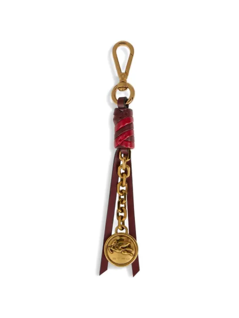 ETRO pegaso coin leather charm Brown WP2I0049AP413