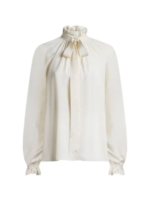 ETRO silk-blend jacquard blouse with silk scarf and paisley motif Neutrals WRJA015799TJAA2