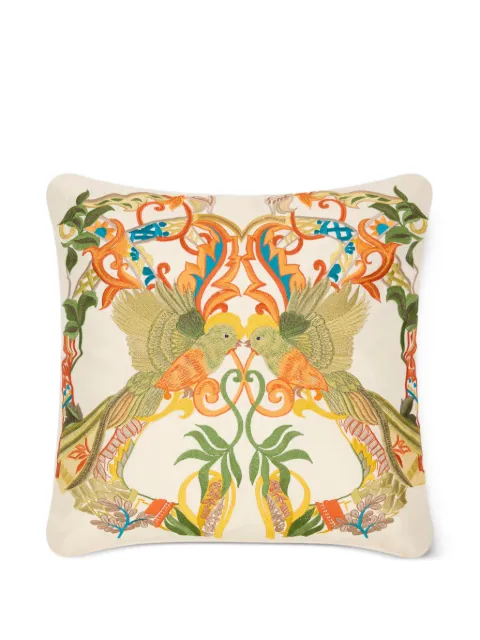 ETRO HOME embroidered birds cushion Neutrals UKAA0004AR494