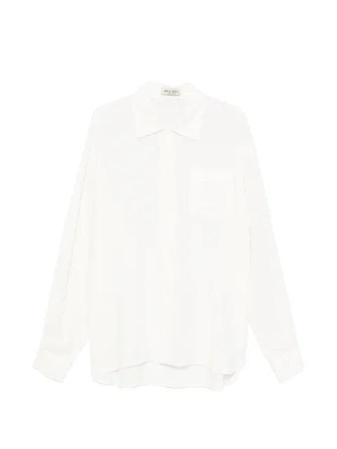 rold skov textured long-sleeve shirt Neutrals ROUNDEDSHIRT