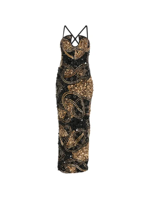 MITILIANE COUTURE sequin-embellished embroidered dress Black 5940976000640