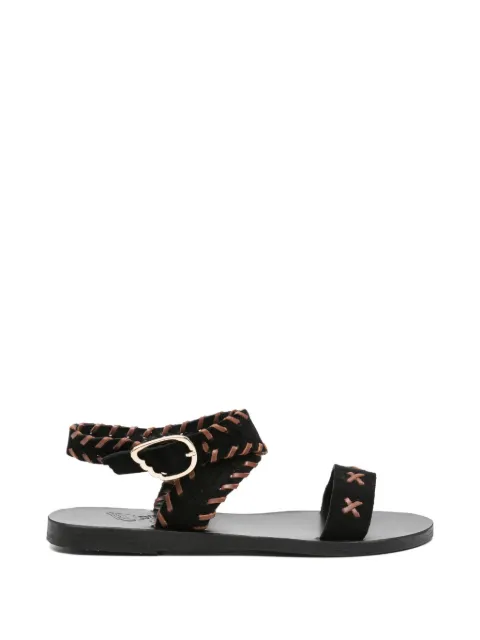 Ancient Greek Sandals Ifigenia sandals Black IFIGENIASTITCHCROSTA