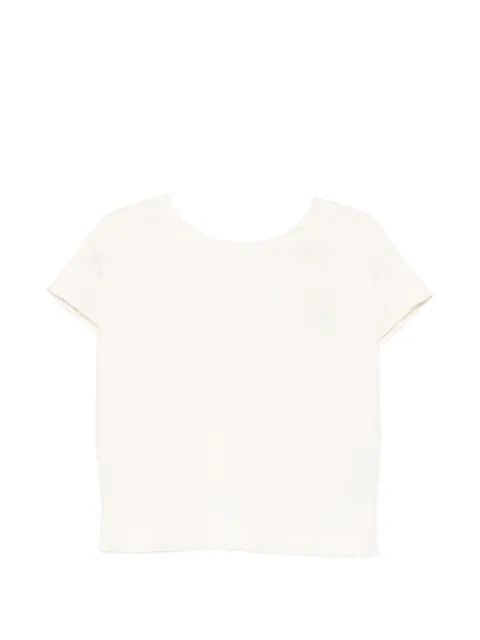Luisa Cerano raw-cut V-back top Neutrals 2386843824