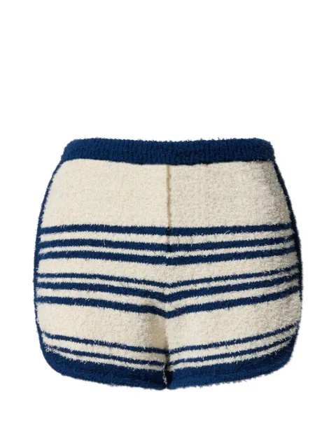 Perfect Moment Schild stripe-pattern bouclé shorts Blue W3001387