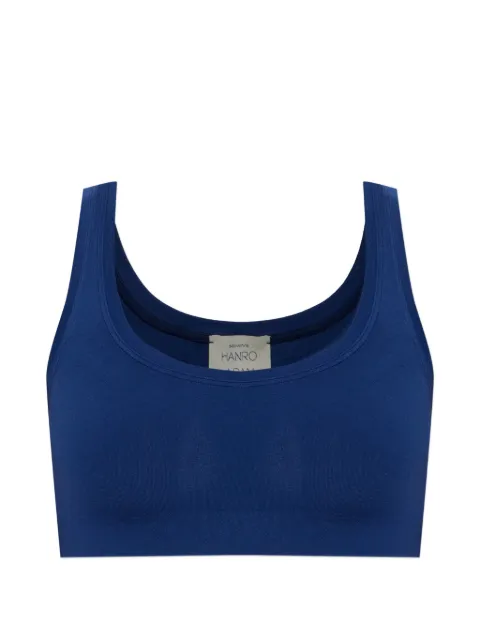 Hanro shell-embroidered cropped top Blue 074719