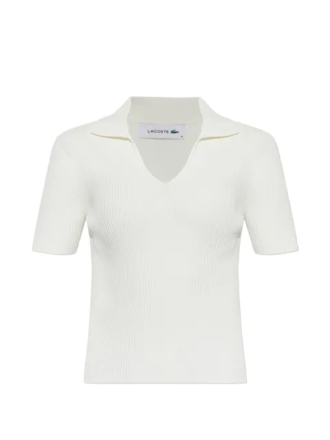 Lacoste ribbed-knit V-neck T-shirt Neutrals AF9874