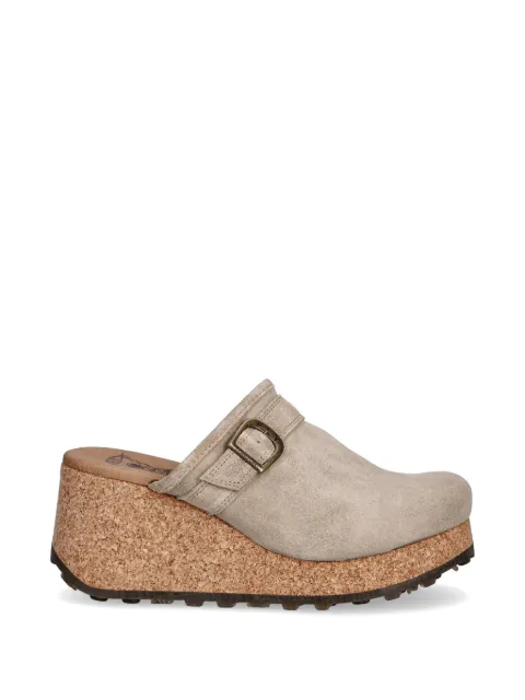 Fly London buckle-detail cork-wedge clogs Neutrals P145441004