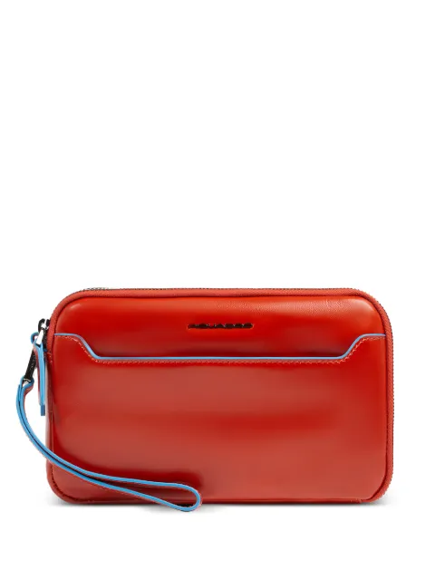 PIQUADRO removable strap leather clutch bag Orange AC6901B2R