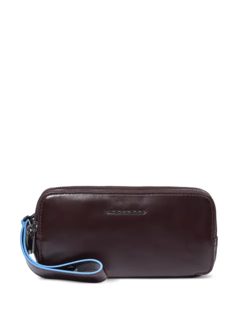 PIQUADRO three-dividers leather clutch Brown AC2141B2R