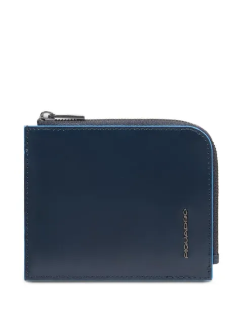 PIQUADRO zipped leather card holder Blue PP6860B2R