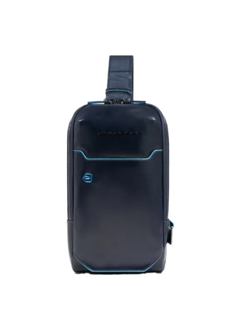 PIQUADRO personalizable leather sling bag Blue CA6898B2