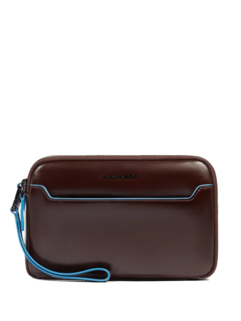PIQUADRO wrist-strap leather clutch Brown AC6901B2R