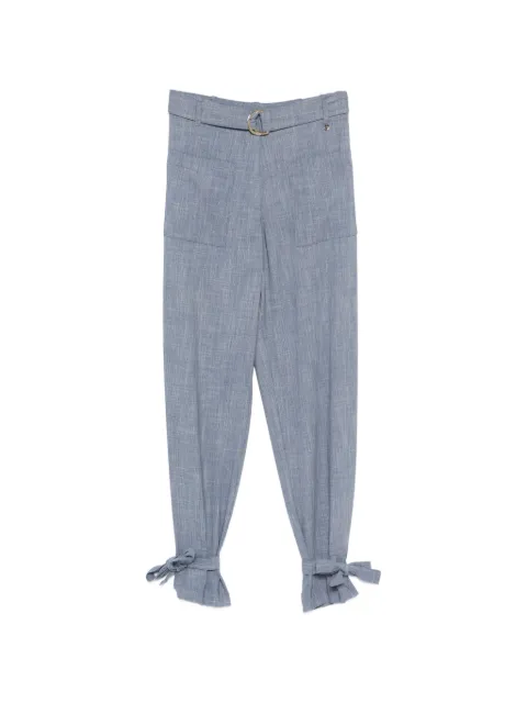 LIU JO belted bow-detail trousers Blue WA6166T332A
