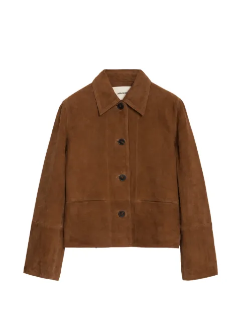 Zadig&Voltaire Lessa suede leather jacket Brown RWOW01289