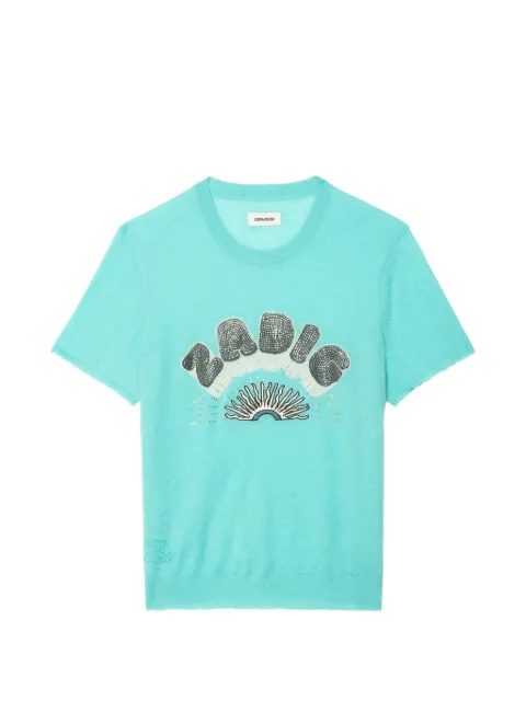 Zadig&Voltaire Idal short-sleeves T-shirt Blue KWSW02970