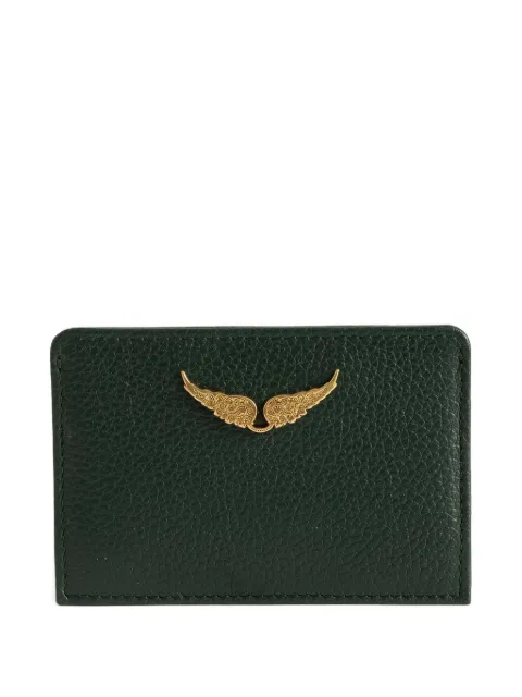 Zadig&Voltaire ZV Pass grained leather cardholder Green LWSG00001