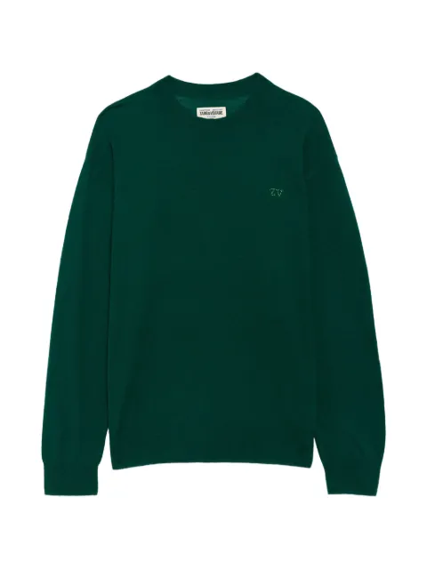 Zadig&Voltaire Swyna logo-embellished cashmere sweater Green KWSW03054