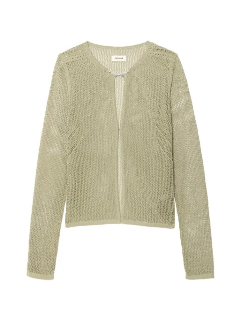 Zadig&Voltaire Saya open-knit cardigan Green KWCA01690