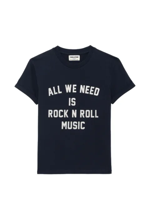 Zadig&Voltaire Walk strass-embellished slogan-print T-shirt Blue JWTS02965