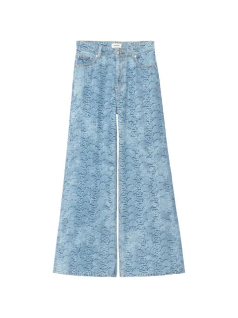 Zadig&Voltaire Eli ZV monogram-pattern jeans Blue WWJE01337