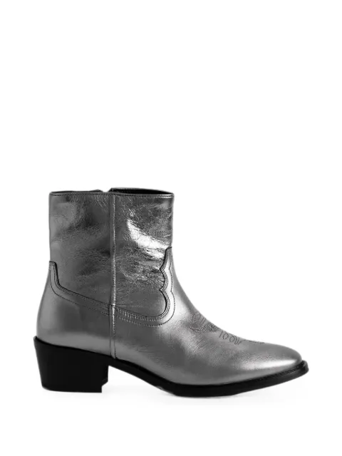 Zadig&Voltaire Tex low metal ankle boots Grey SWCT02171