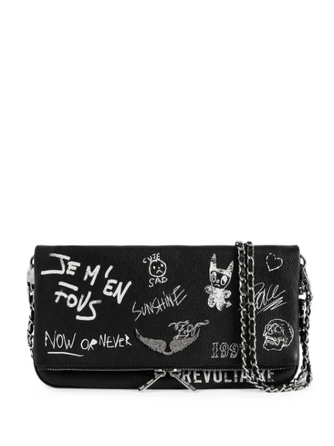 Zadig&Voltaire Rock arty tag clutch Black LWBA04486