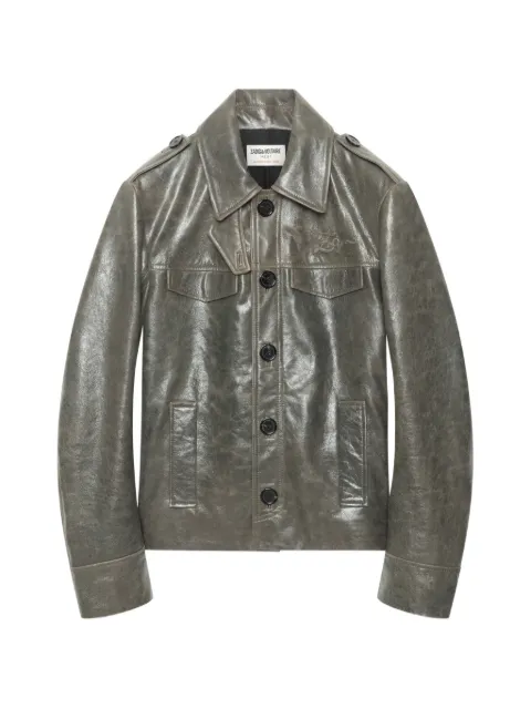 Zadig&Voltaire leather jacket Grey RWOW01280