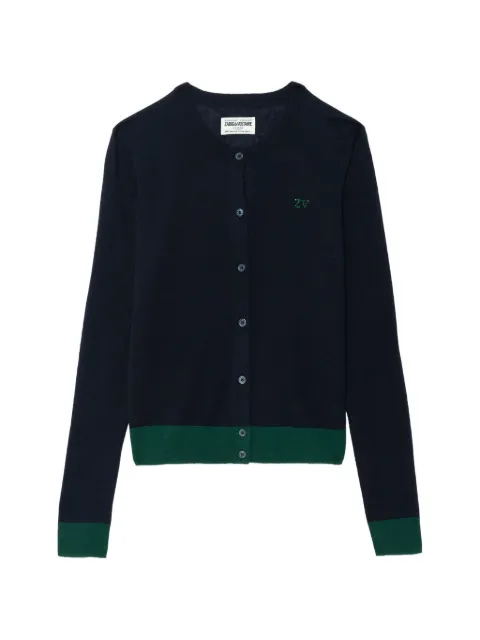 Zadig&Voltaire Missya logo-embroidered cardigan Blue KWCA01699