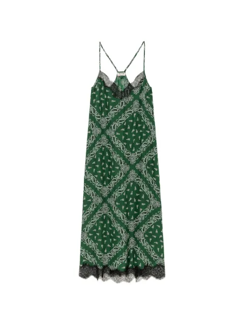 Zadig&Voltaire Respa silk bandana dress Green WWDR02703