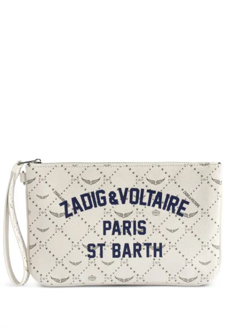 Zadig&Voltaire x St Barth logo-print clutch bag Neutrals LWSG03876