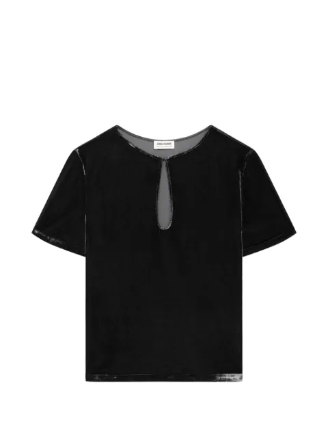 Zadig&Voltaire Tchai velvet top Grey WWTO02052