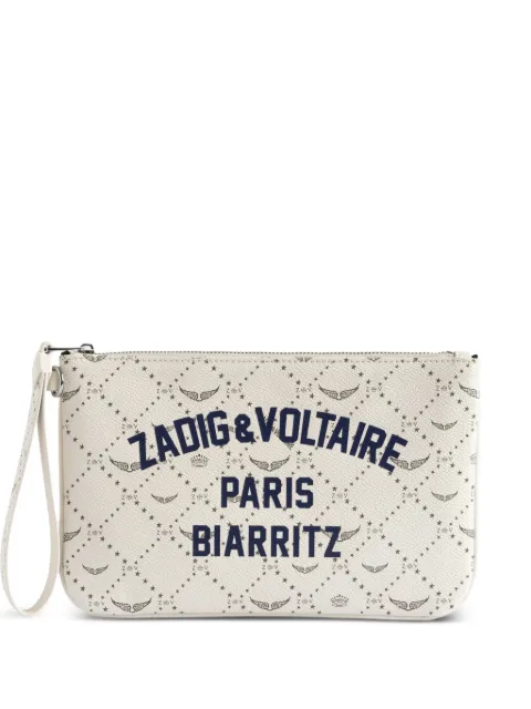 Zadig&Voltaire logo-print clutch bag Neutrals LWSG03880