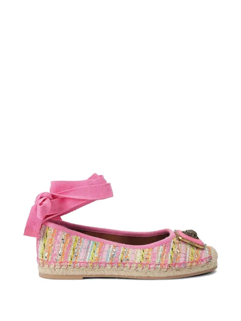 Kurt Geiger London Pimlico tweed Eagle-plaque espadrilles Pink 5601657609
