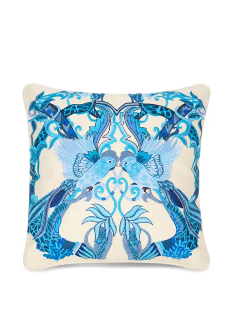 ETRO HOME embroidered birds cushion Neutrals UKAA0004AR494