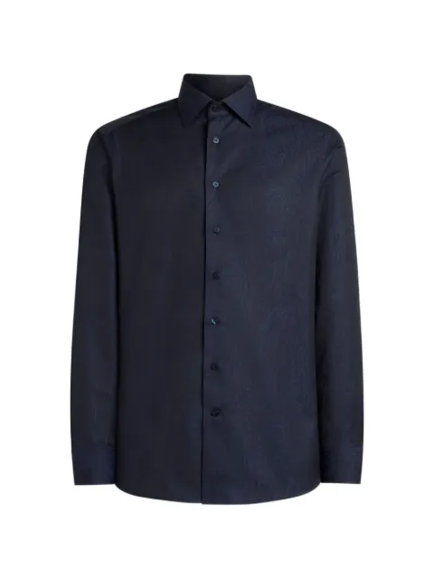 ETRO cotton jacquard shirt with arnica motif Blue MRIB0025AQ043