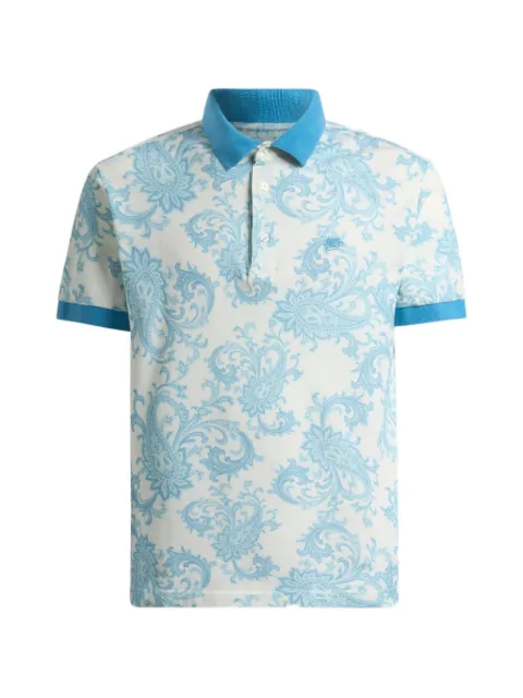 ETRO paisley-motif pique polo shirt Blue MRMD0004AK123