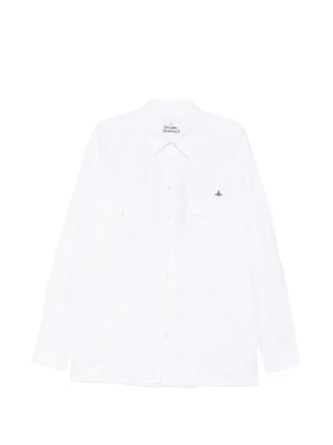 Vivienne Westwood Orb-embroidered striped shirt White 2401004BW01ETA211
