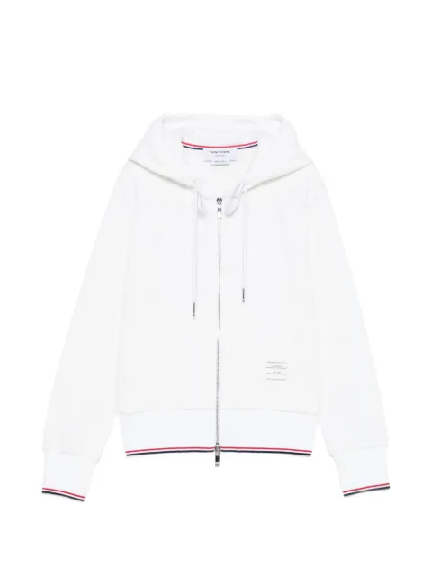 Thom Browne logo-patch hoodie White FJT429AJO194