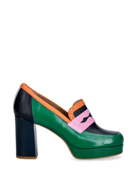 Fly London platform leather pumps Green P145453000