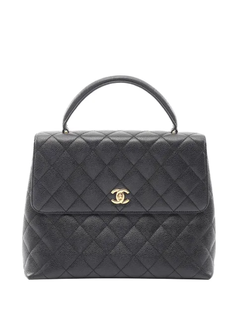CHANEL Pre-Owned 2002-2003 CC Quilted Caviar Kelly Top Handle Bag handbag Black S5XXXT5P5KR26PDE