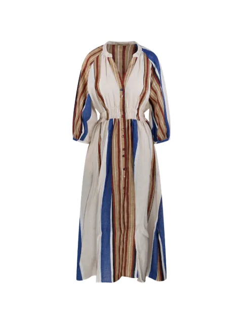 Mr.Mrs Shirt striped button-up dress Neutrals MIREA