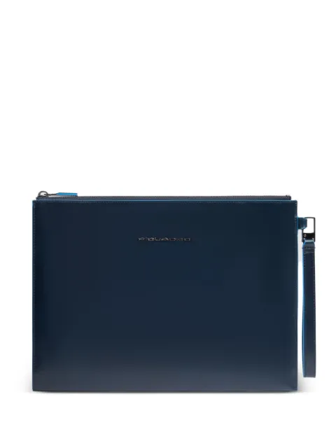PIQUADRO iPad compartment leather clutch Blue AC6510B2