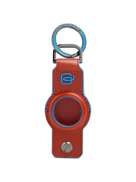 PIQUADRO logo-plaque leather keyring Red PC7090B2
