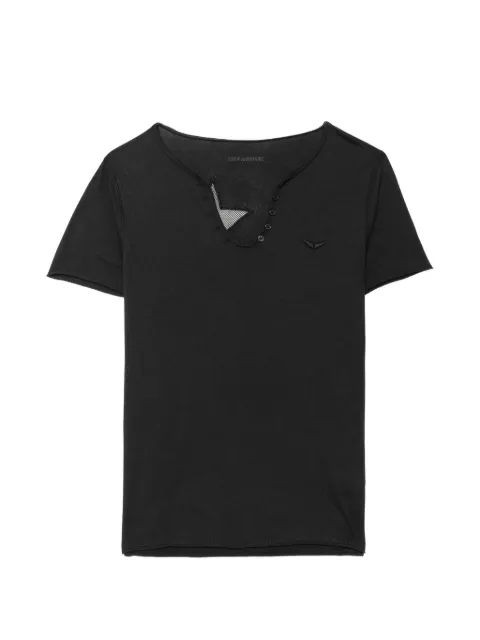 Zadig&Voltaire Fishnet Henley T-shirt Black JWTN02688